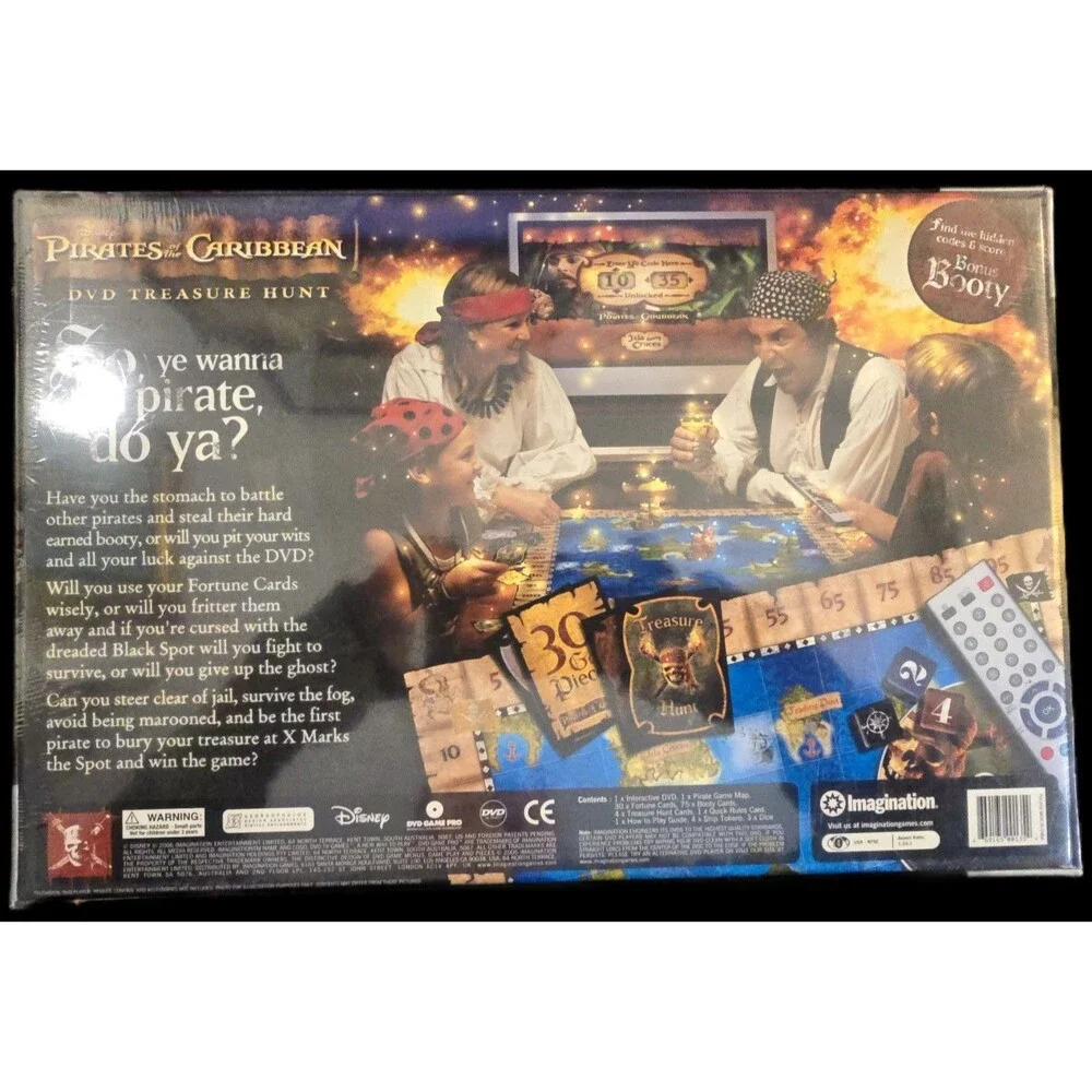Pirates of the Caribbean DVD Treasure Hunt Board Game 2006 Disney New Sealed